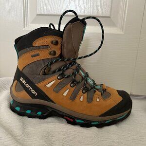 Salomon Quest 4D GTX Hiking Boots Womane's Sz 9 Shrew/Camel Gold Waterproof